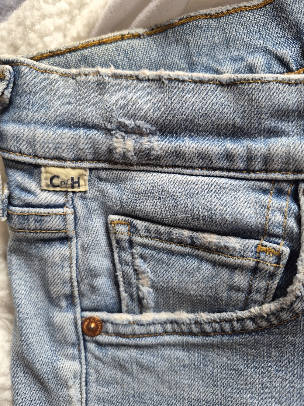 Citizens of Humanity Emerson Slim Boyfriend Jeans Light Wash Distressed Grunge - Picture 6 of 16